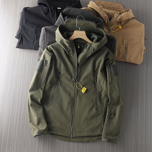 Fashion Waterproof Shell Jacket, Unisex Hooded Sport Activity Coat, Plus Sizes