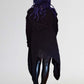 Necessary Evil Ribbed Sabrina Draped Cardigan with Hood