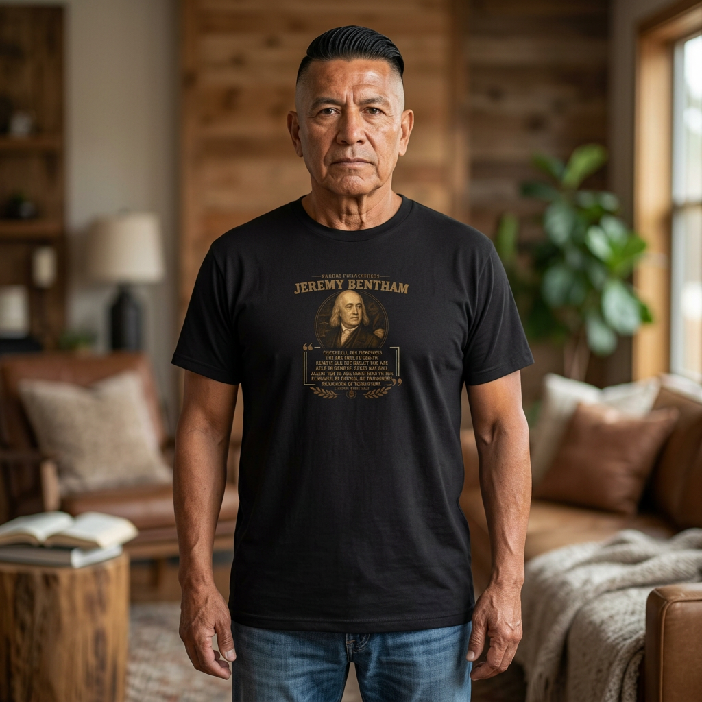Jeremy Bentham on Utility and Happiness, Philosophy Tribute T-Shirt