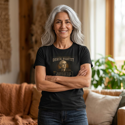 Derek Parfitt on Ethics and 'Temporal Neutrality' to Future Generations, Philosophy Tribute T-Shirt