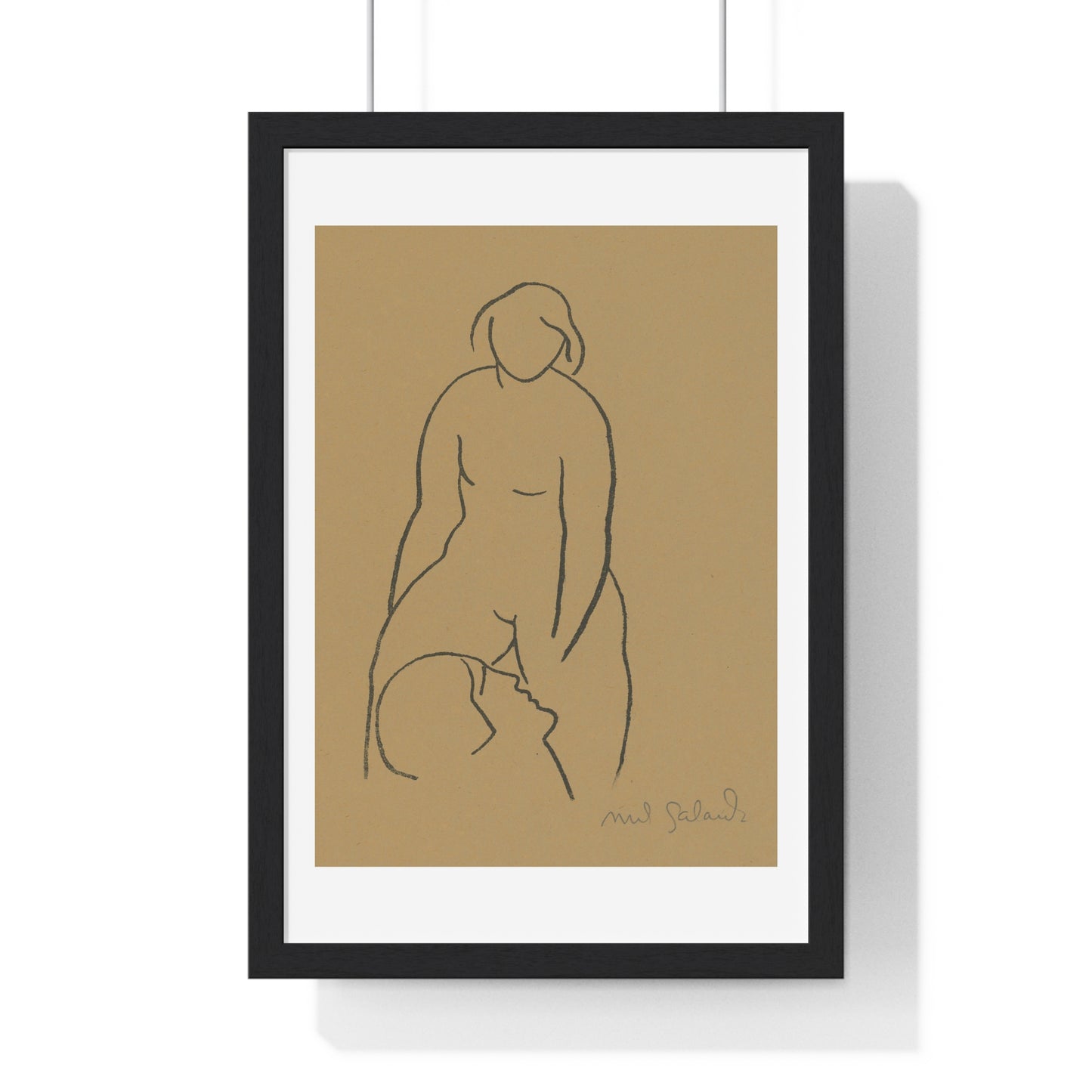 Lovers IV (1925) by Mikuláš Galanda, from the Original, Framed Art Print