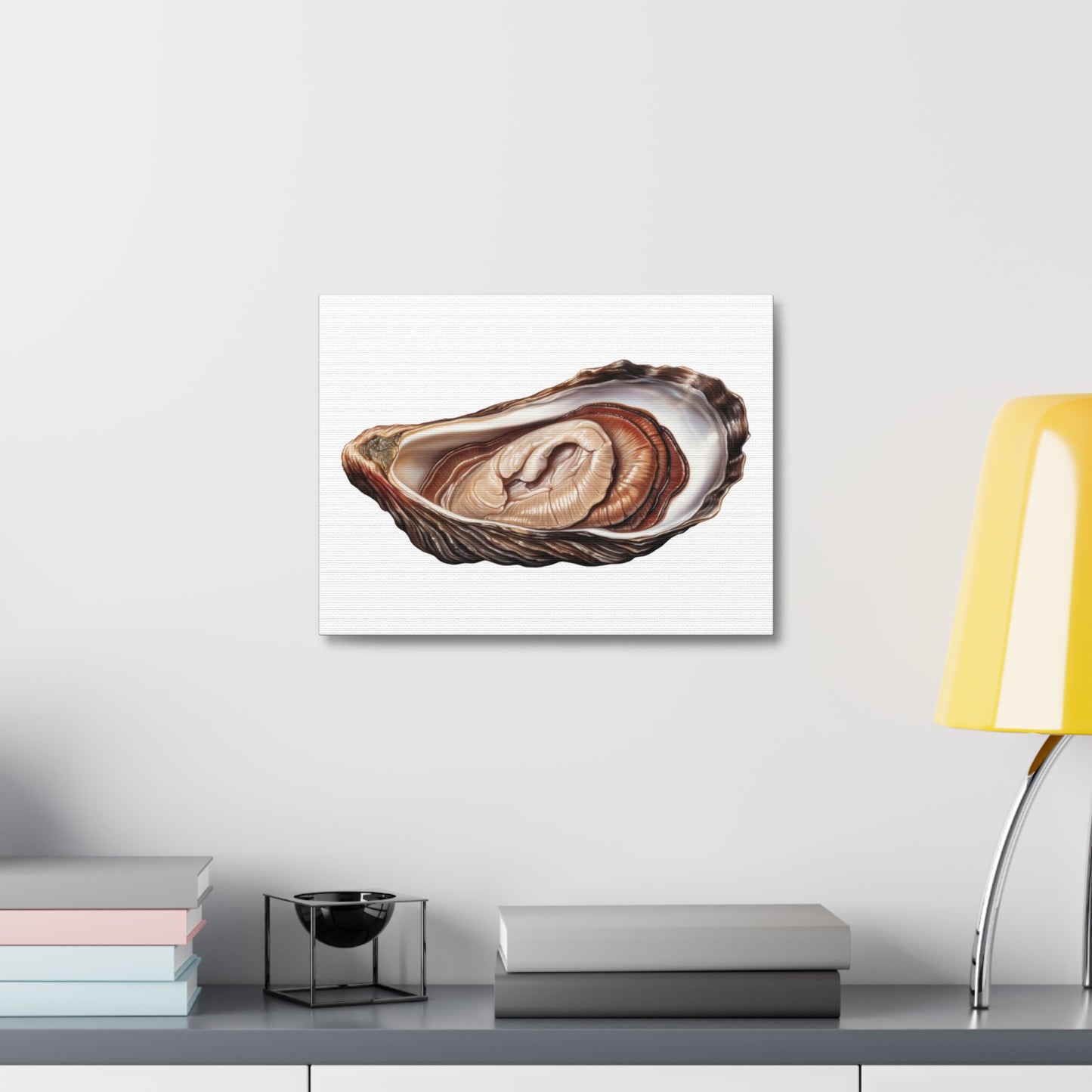 Jewellery Oyster Clam Invertebrate Art Print on Satin Canvas, Stretched