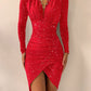 Tailored Chain Print Ruched-Waist Slim Dress