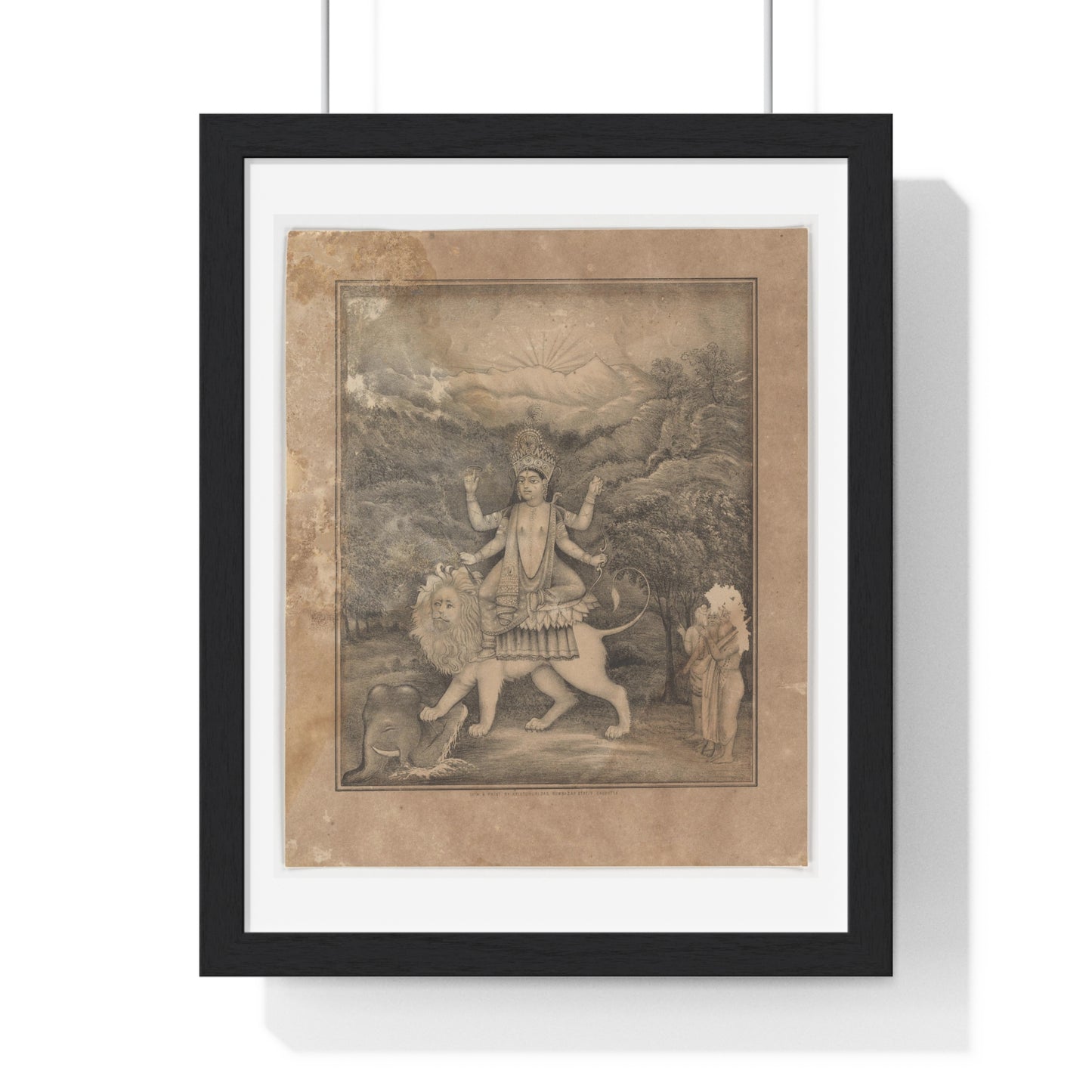 Goddess Jagadhatri (1870-1880) from the Original, Framed Art Print