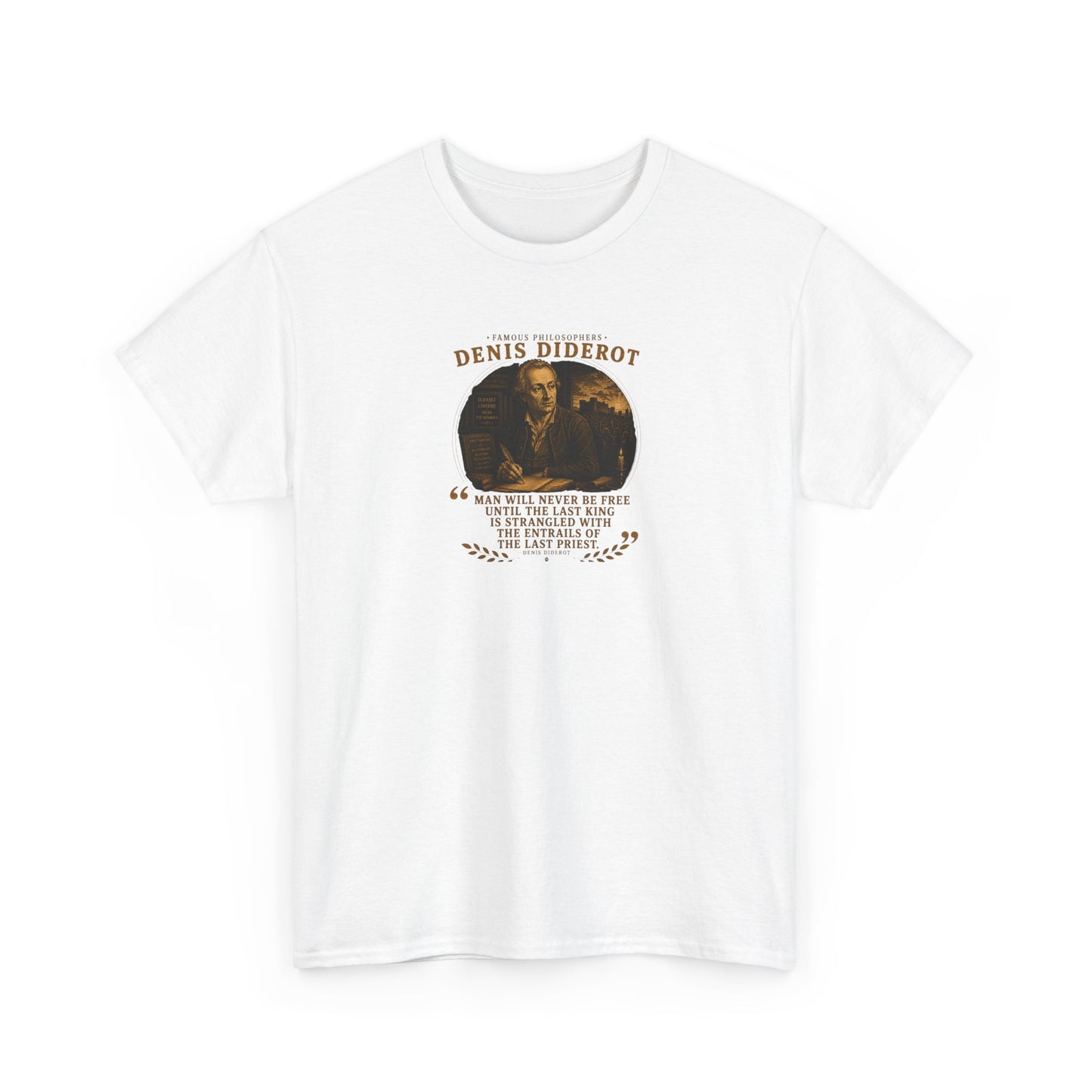 Denis Diderot on Freedom of Thought and Religion, Philosophy Tribute T-Shirt