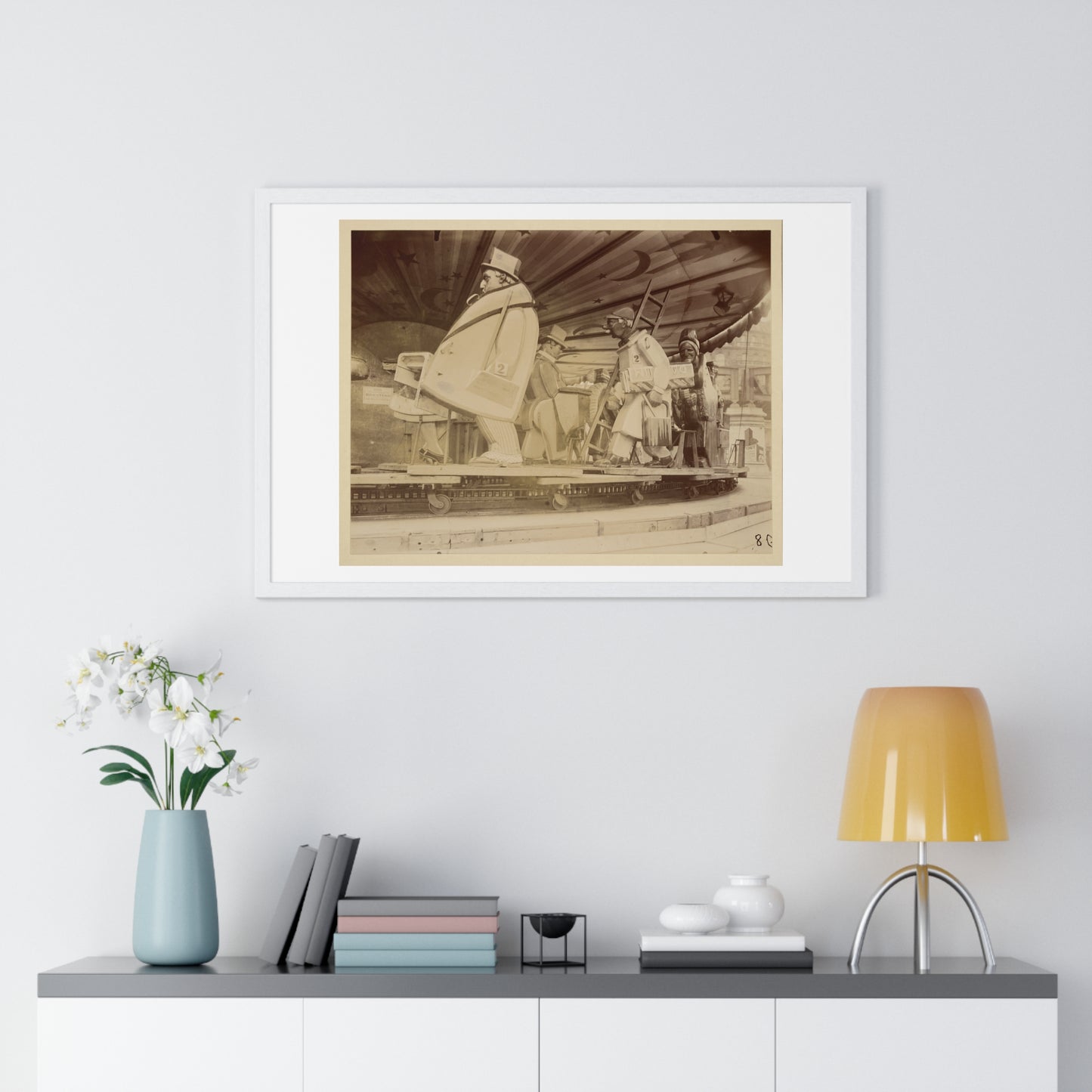 Vintage Photography 'Fête du Trone' by Eugène Atget, from the Original, Framed Art Print