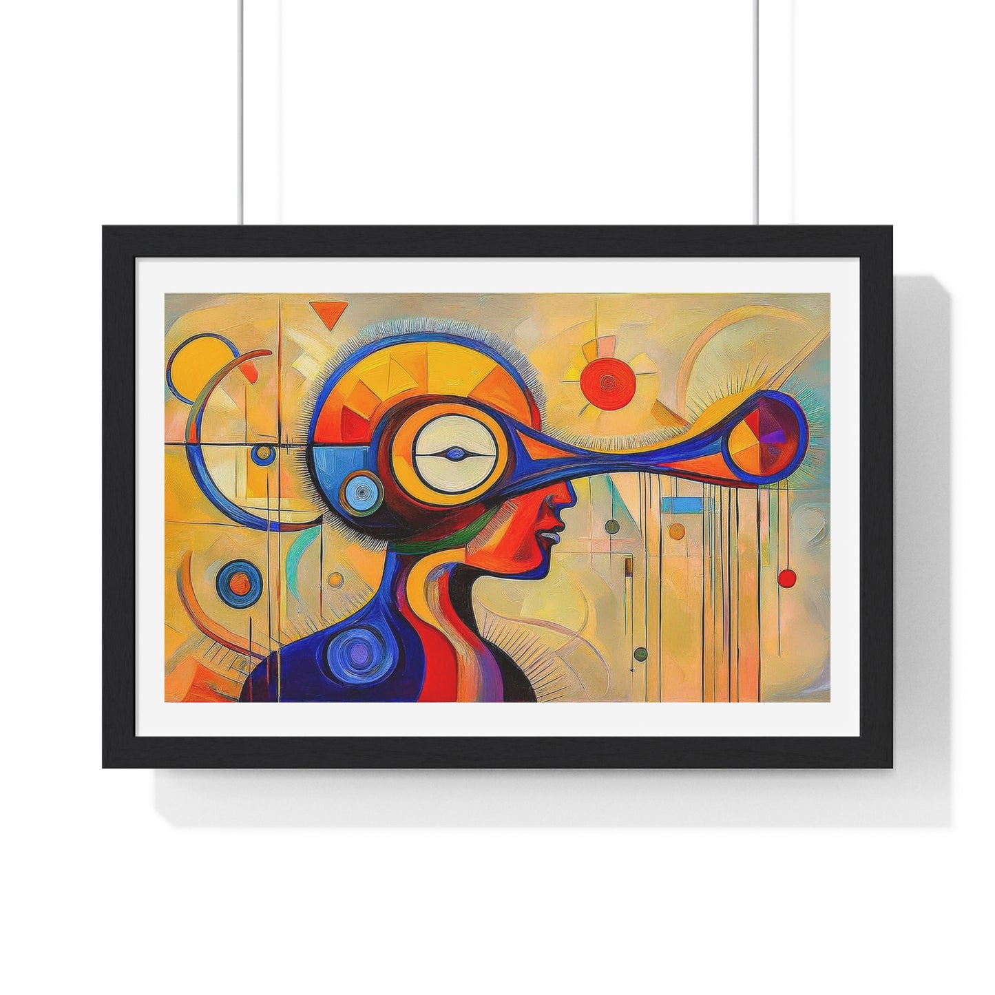 Mindful of Time, in the Style of Wassily Kandinsky 'Designed by AI' Framed Art Print