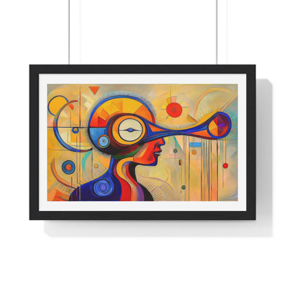 Mindful of Time, in the Style of Wassily Kandinsky 'Designed by AI' Framed Art Print