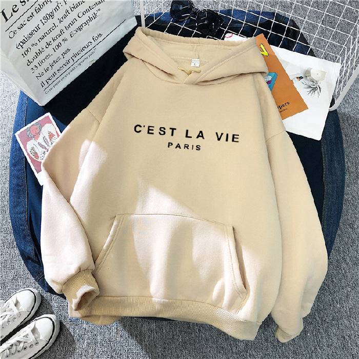 C'Est La Vie Paris Print Hoodie