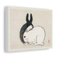 Black and White Rabbits by Kōno Bairei (1844-1895) from the 1913 edition of 'Bairei Gakan', Art Print on Canvas