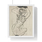 Squatting Woman (1914) by Egon Schiele from the Original, Framed Art Print