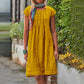 Vireous U-Neck Short Sleeve Minimalist Dress, Multi Colours