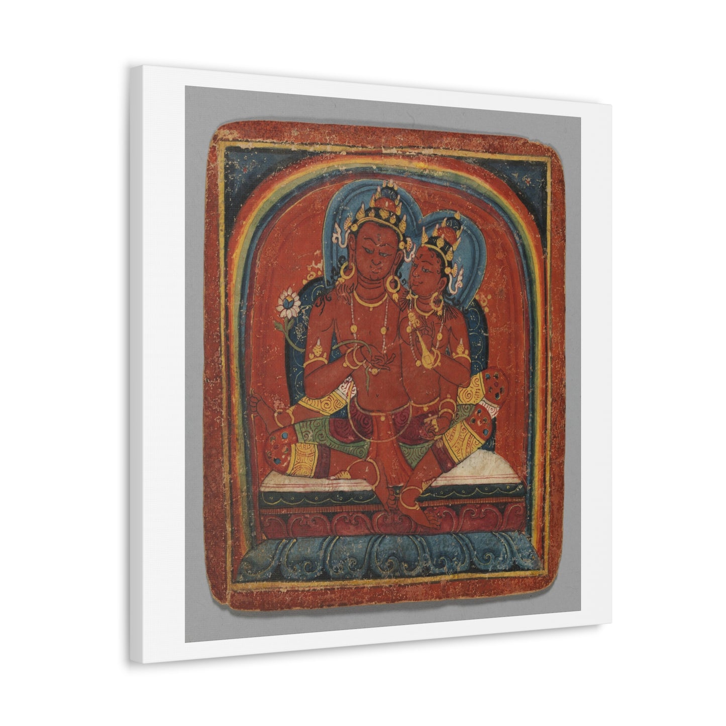 Initiation Card 'Tsakali' Avalokitesvara (circa 1420), Tibet, Art Print from the Original on Canvas