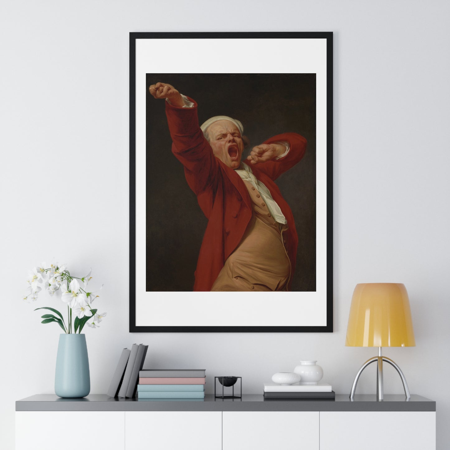 Self-Portrait, Yawning (circa 1783) by Joseph Ducreux, from the Original, Framed Art Print