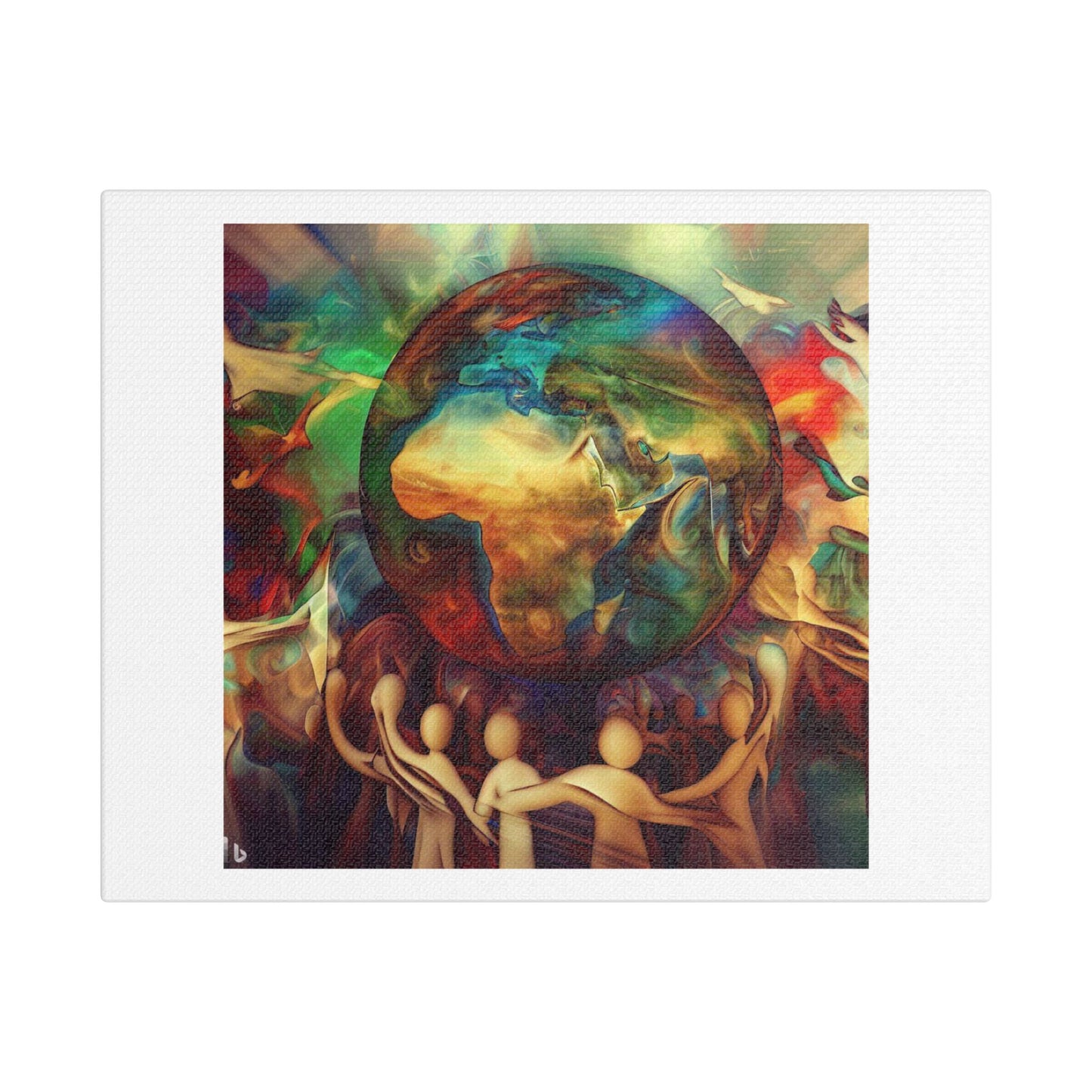 Cultural Movements of the World Coming Together in Peace 'Designed by AI' Art Print on Canvas