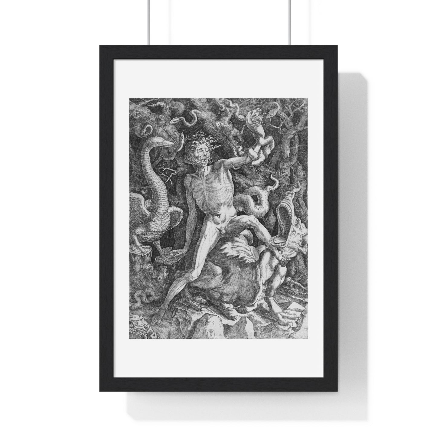 Fury (1524-1525) by Giovanni Jacopo Caraglio and Rosso Fiorentino Giovanni Battista di Jacopo, from the Original, Framed Art Print