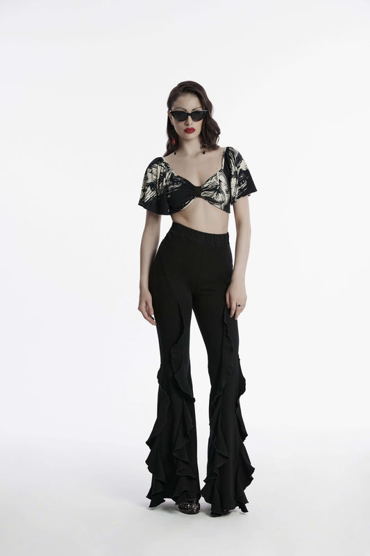 Punk Rave Veda Flared Knitted Pants