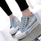 Converse-Style Women's Canvas Sneakers Thick-Sole Height-Increasing Denim Shoes