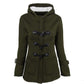 Women's Thick Hooded Duffle Coat with Toggle Buttons, Plus Sizes