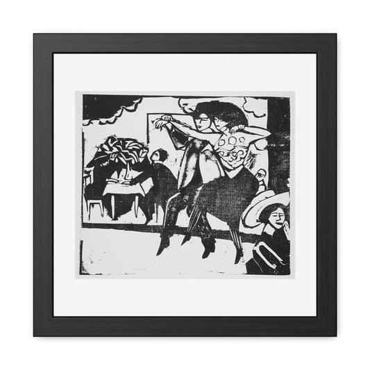 Dance Hall (1911) by Ernst Ludwig Kirchner from the Original, Wooden Framed Print