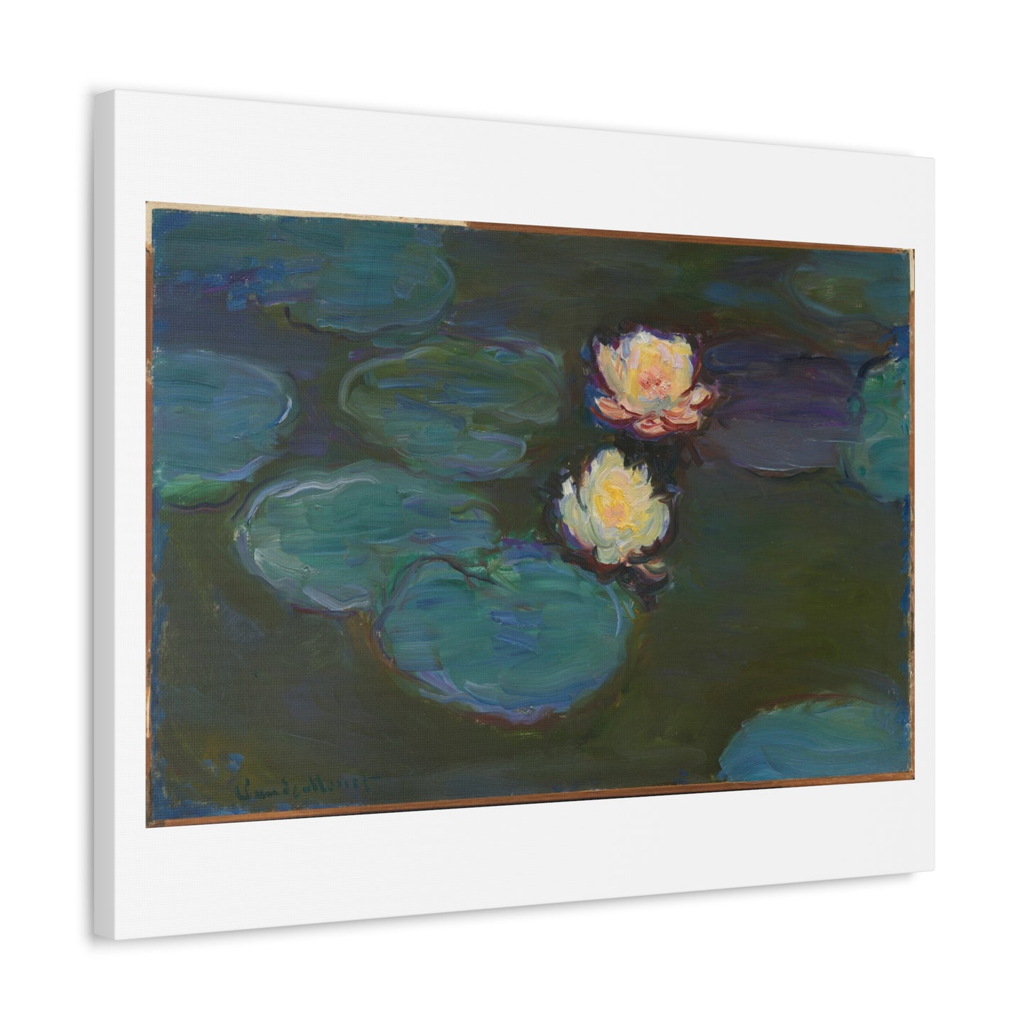 Nympheas (1916-1919) by Claude Monet from the Original, Art Print on Satin Canvas