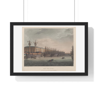 West India Docks (1810) by Rowlandson and Pugin, from the Original, Framed Art Print