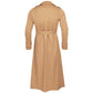 Vireous Long Trench Coat, Large Lapel Double-Breasted Belt Men's Coat