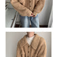 Vireous Retro 1970s Lapel Single-Breasted Men's Cardigan Sweater Coat