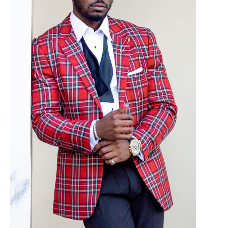 Men's British-Style Blazer, Plaid and Tartan