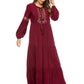 Vireous Embroidered Heritage Robe Long Dress