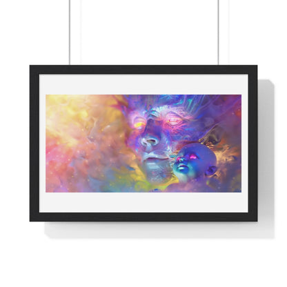 Faces of Ecstasy in Art 'Designed by AI, Framed Art Print