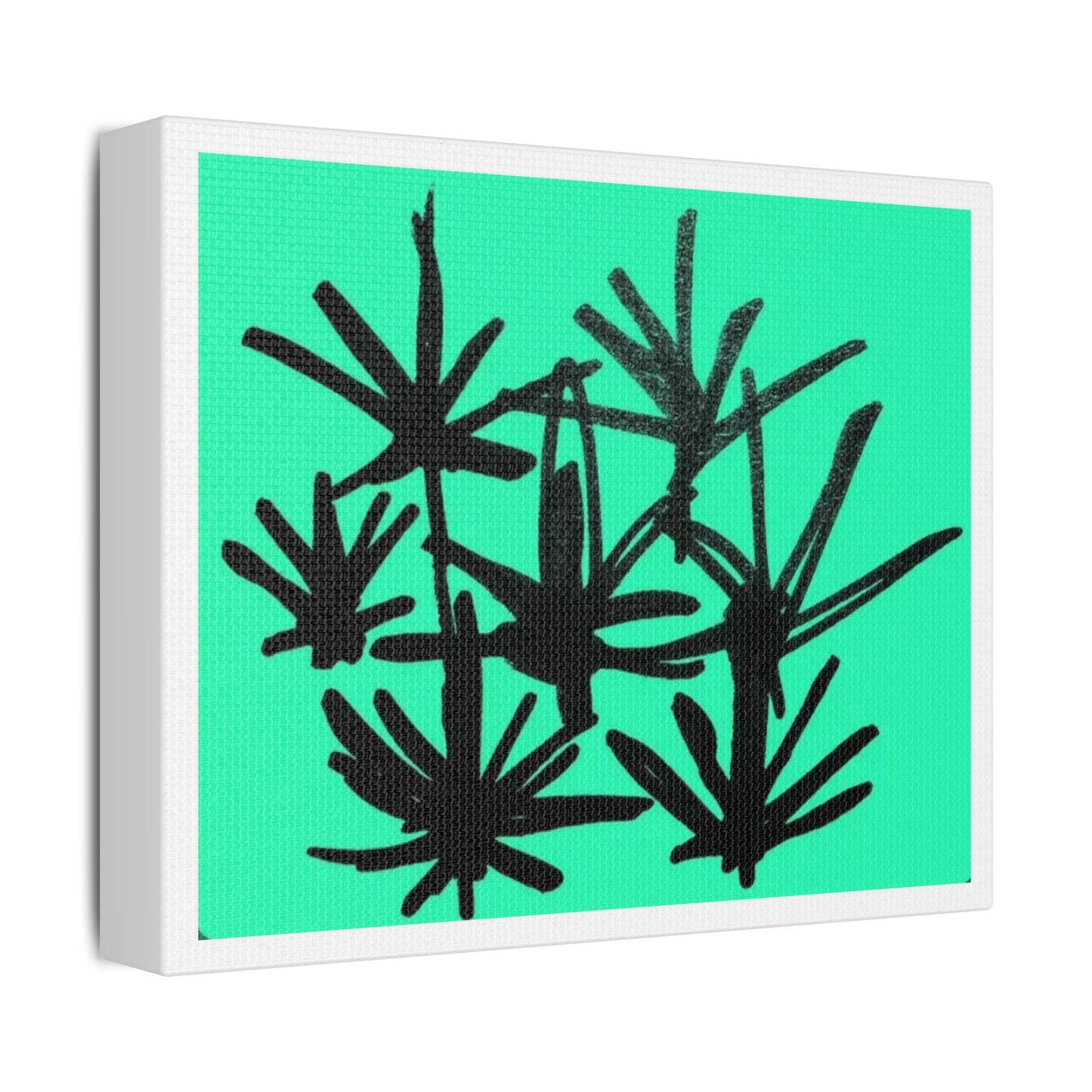 Green Plants, Abstract Decor Art, Print on Satin Canvas