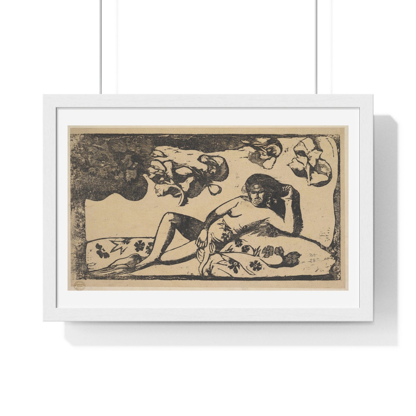 The Queen of Beauty -- Langorous (1898) by Paul Gauguin, from the Original, Framed Art Print