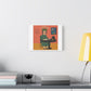Lunch with my Anxiety, Cartoon Art Print on Canvas