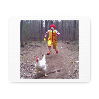 Ronald McDonald and the Chicken Massacre, Art Print 'Designed by AI' on Canvas