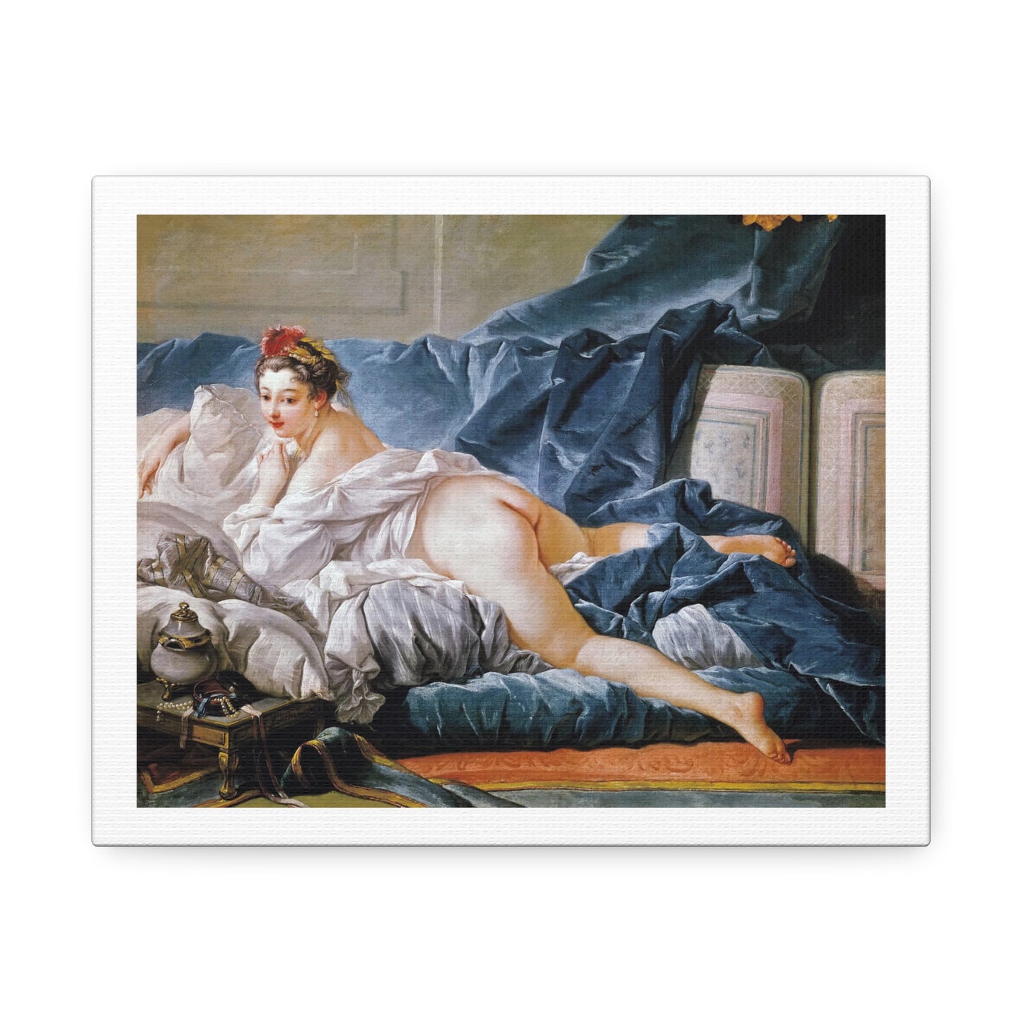 Brown Odalisque (1745) by Francois Boucher, from the Original, Art Print on Canvas