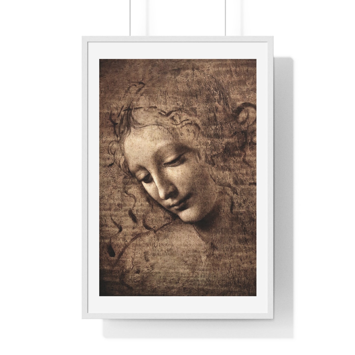 Head of a Woman 'La Scapigliata' (1506–1508) by Leonardo da Vinci, from the Original, Framed Art Print