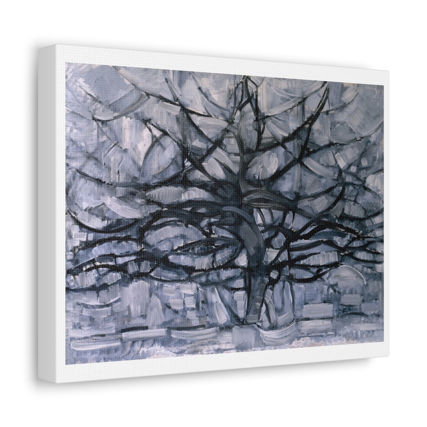 Gray Tree (1911) by Piet Mondrian, from the Original, Art Print on Canvas