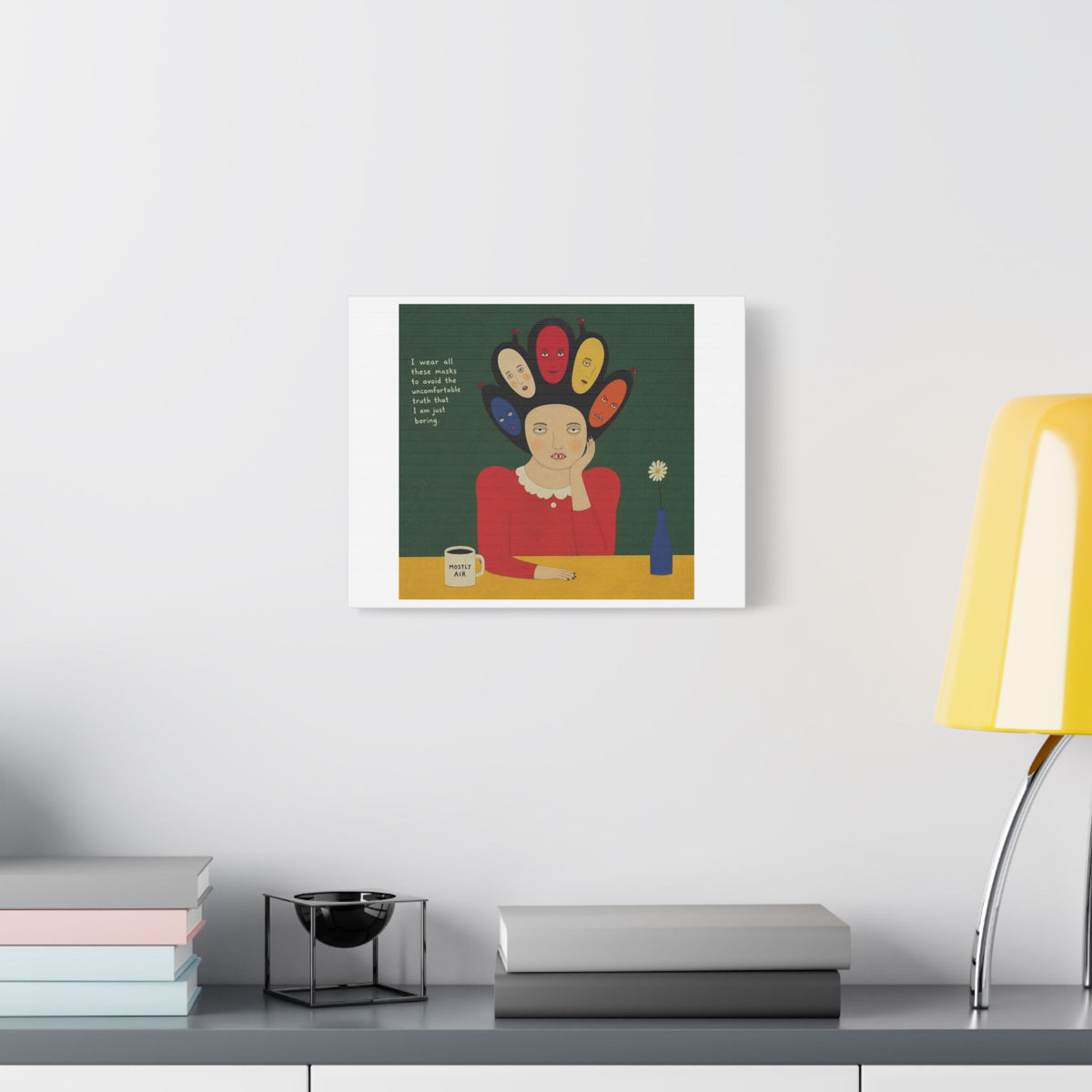 Mostly Air, Cartoon Art Print on Canvas