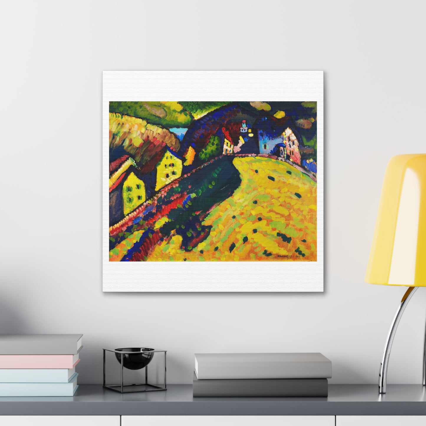 Houses at Murnau (1909) by Wassily Kandinsky Canvas Art Print from the Original