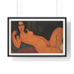 Reclining Nude with Loose Hair (1917) by Amedeo Modigliani, from the Original, Framed Art Print