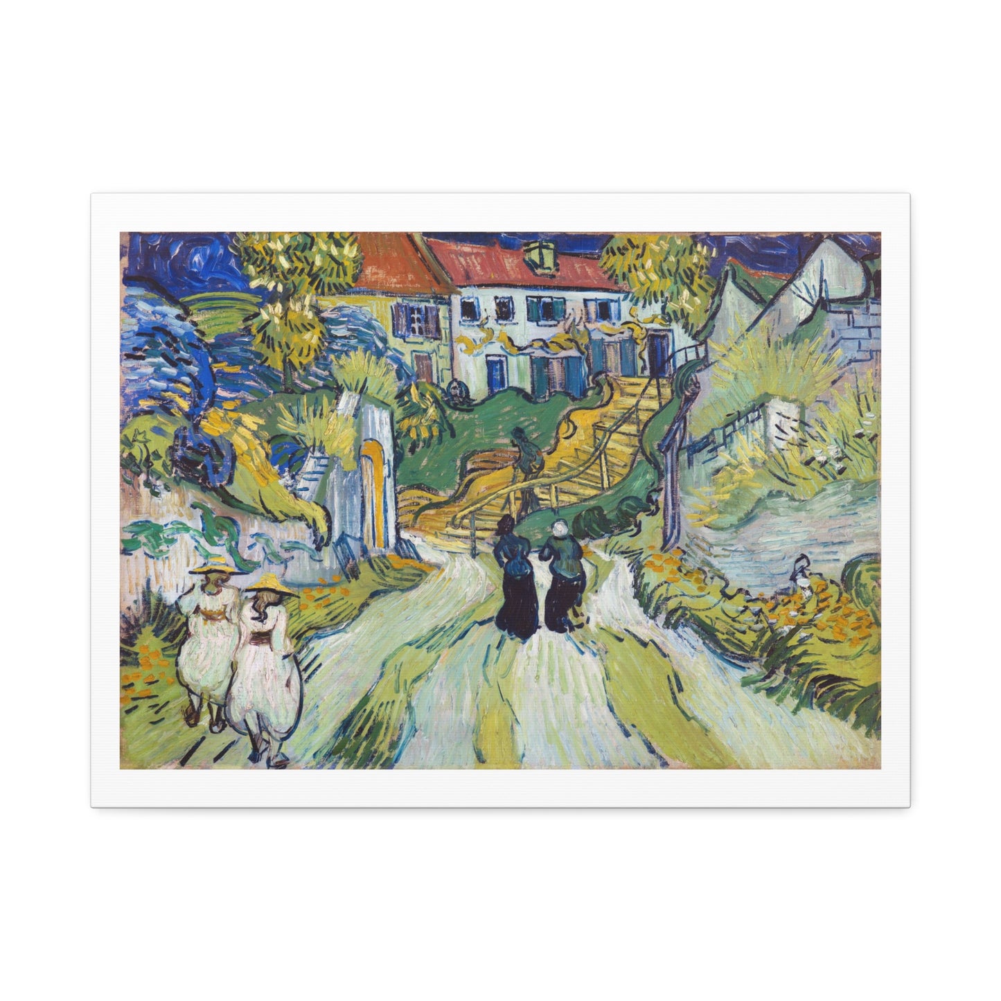 Stairway at Auvers (1890) by Vincent van Gogh, Art Print from the Original on Canvas