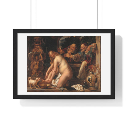 Susanna and the Elders (1653) by Jacob Jordaens, from the Original, Framed Art Print