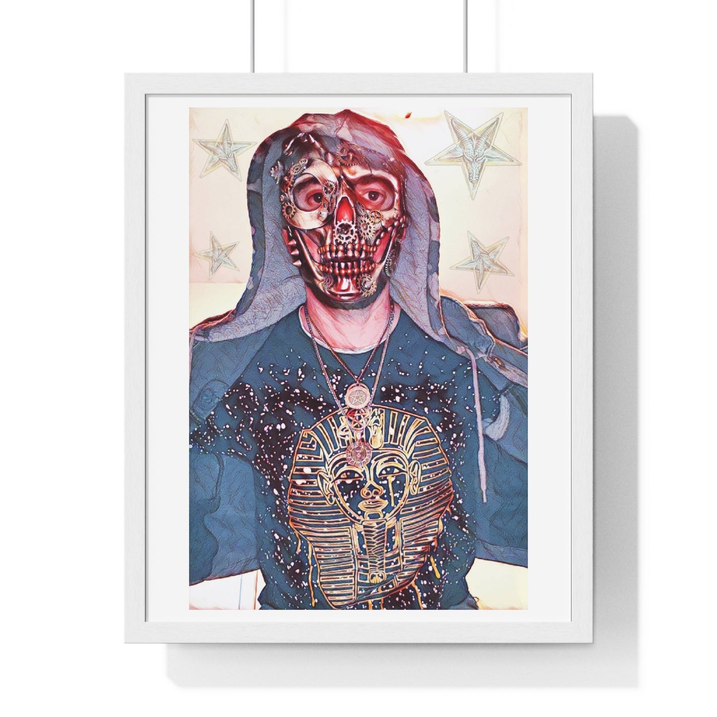 Alt Punk Portrait Art, Large Decor Framed Print