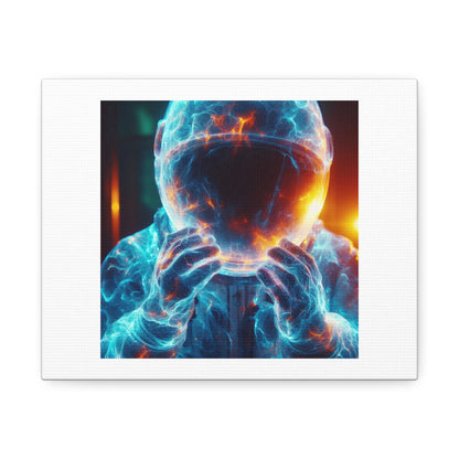 Astronaut In Glowing Suit Made of Plasma as if the Galaxy Is Inside It 'Designed by AI' Art Print on Canvas