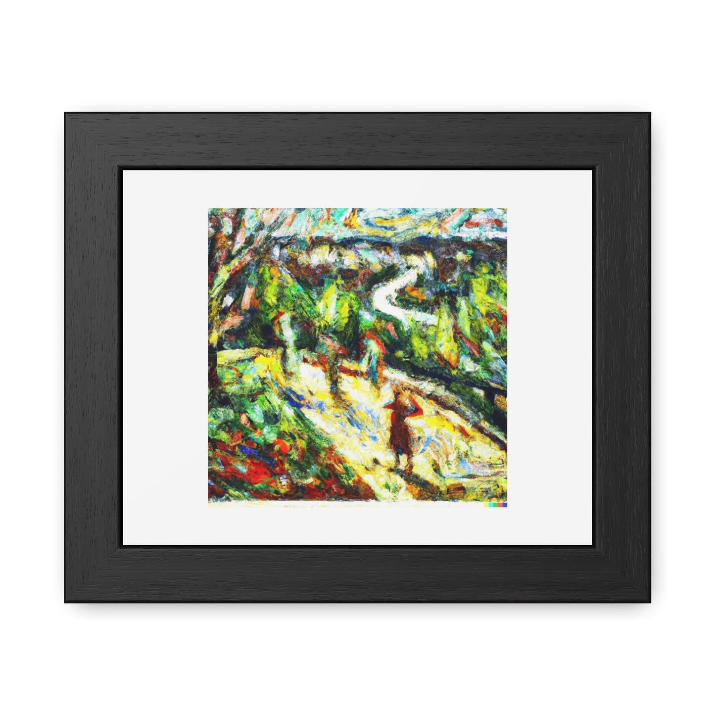 The Human Condition In The Art Style Of The Impressionists Reprised 'Designed by AI' Wooden Framed Print