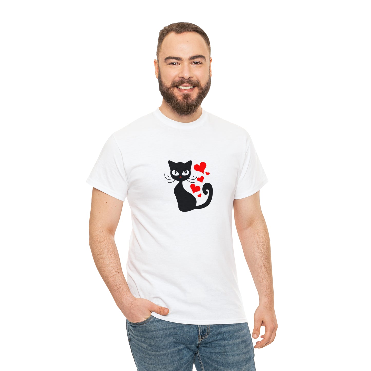 Love Cat Design Fashion T-Shirt