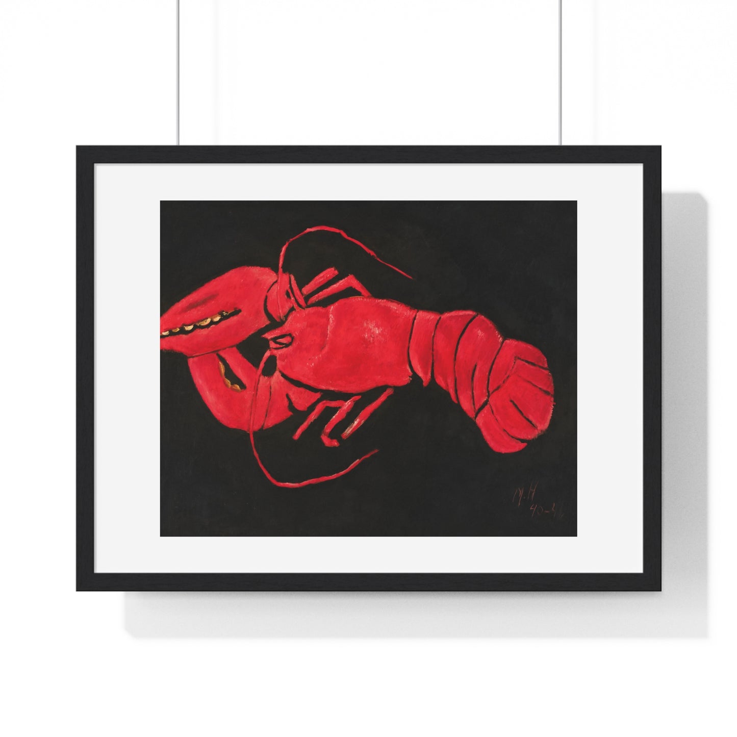 Lobster on Black Background (1940–1941) by Marsden Hartley, from the Original, Framed Art Print