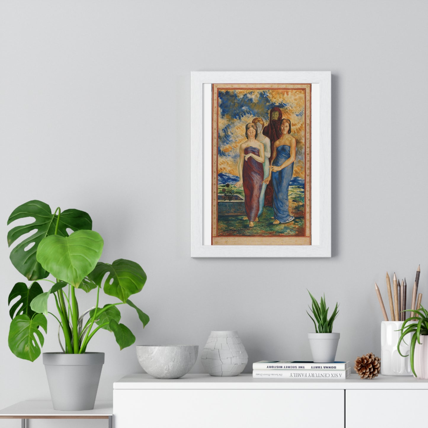 Allegorical Figures (1868-1915) by René Piot, from the Original, Wooden Framed Print