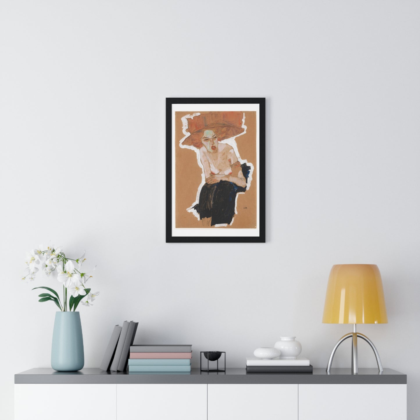 Die Hämische 'The Malicious One' (1910) by Egon Schiele, from the Original, Framed Art Print